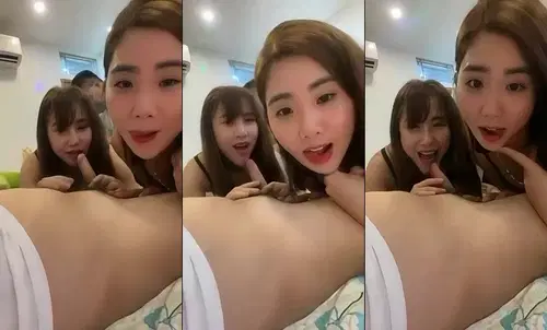 Hai em gái xinh tươi cười phục vụ nhiệt tình các anh khách trung